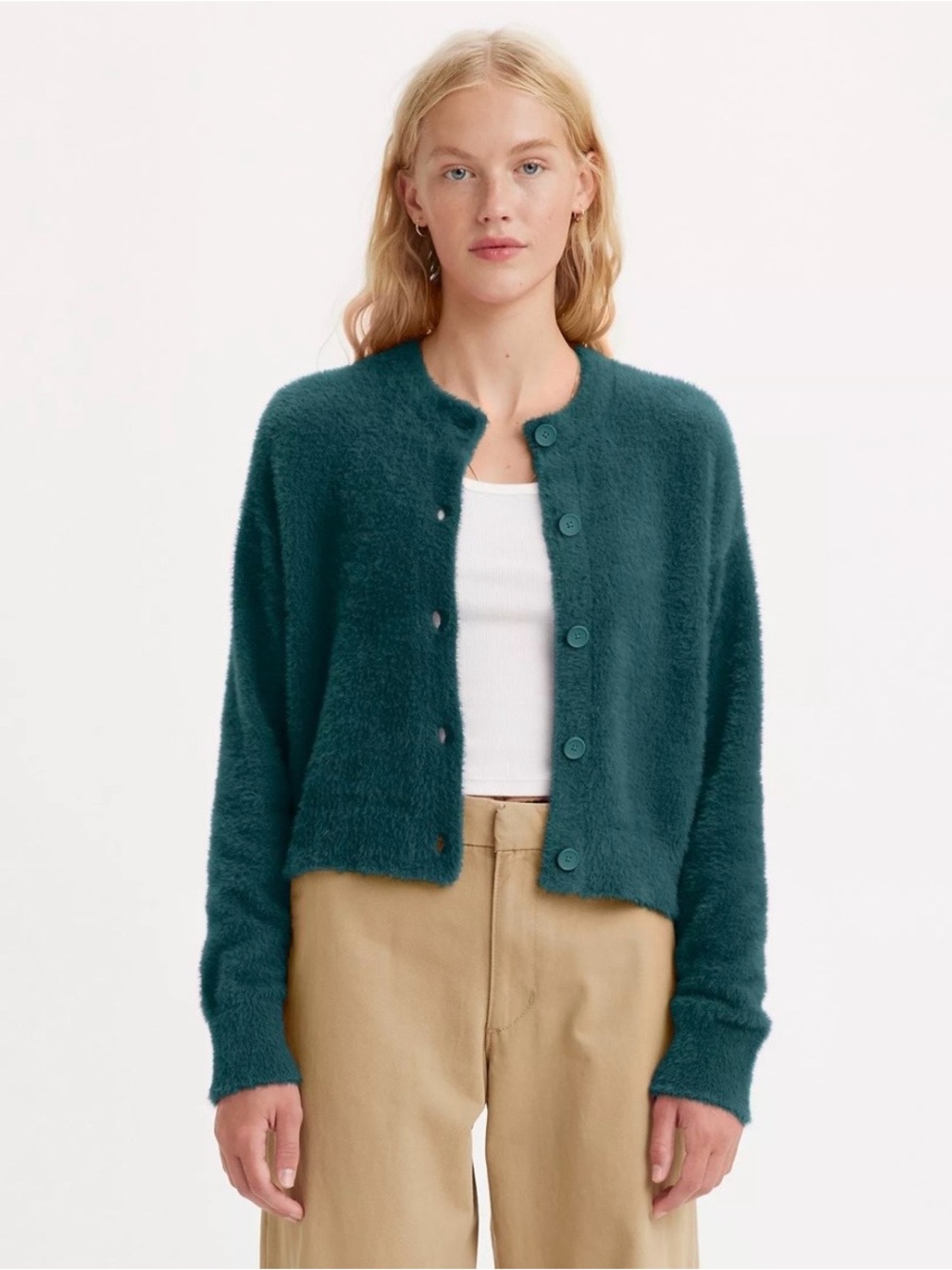 Levi’s Fuzzy Cropped Cardigan
